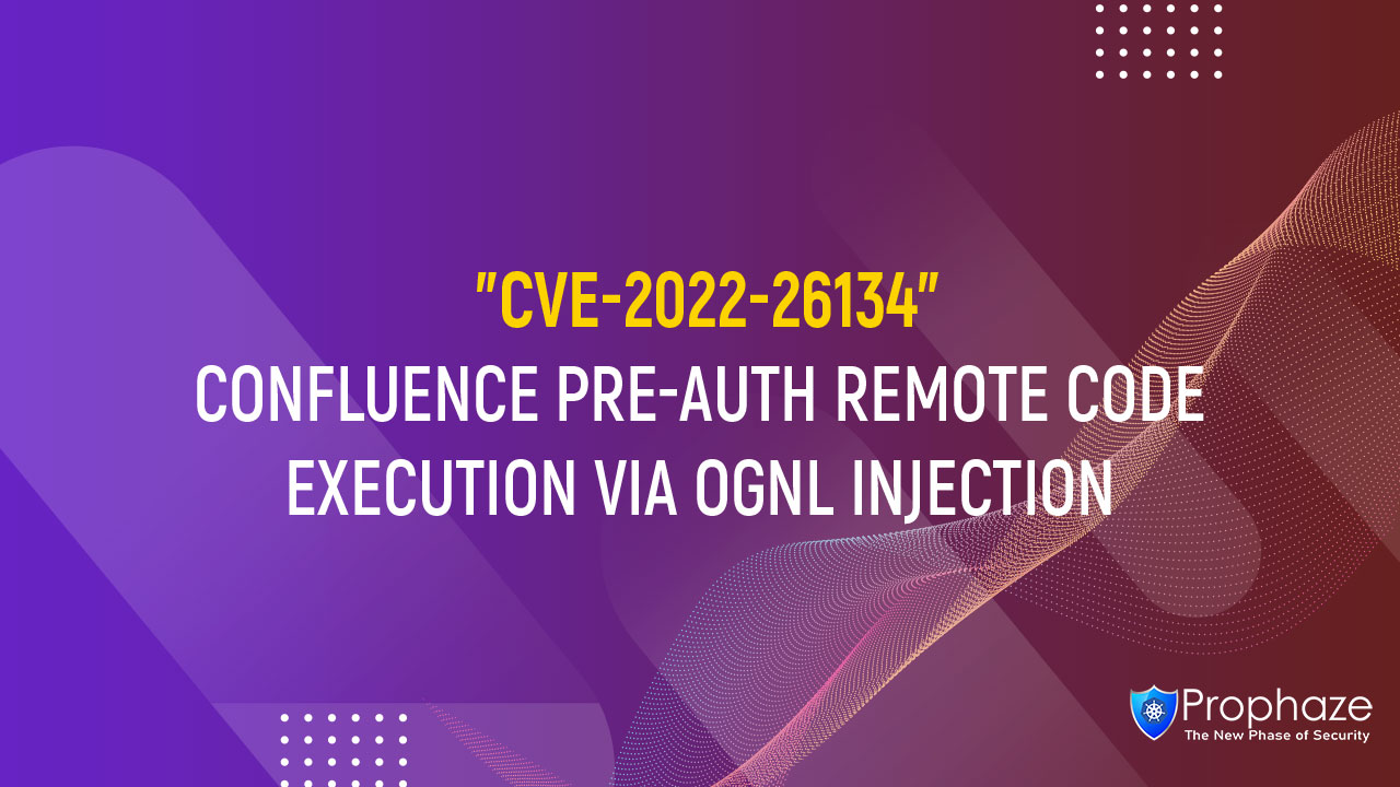 CVE-2022-26134 : Confluence Pre-Auth Remote Code Execution Via OGNL Injection