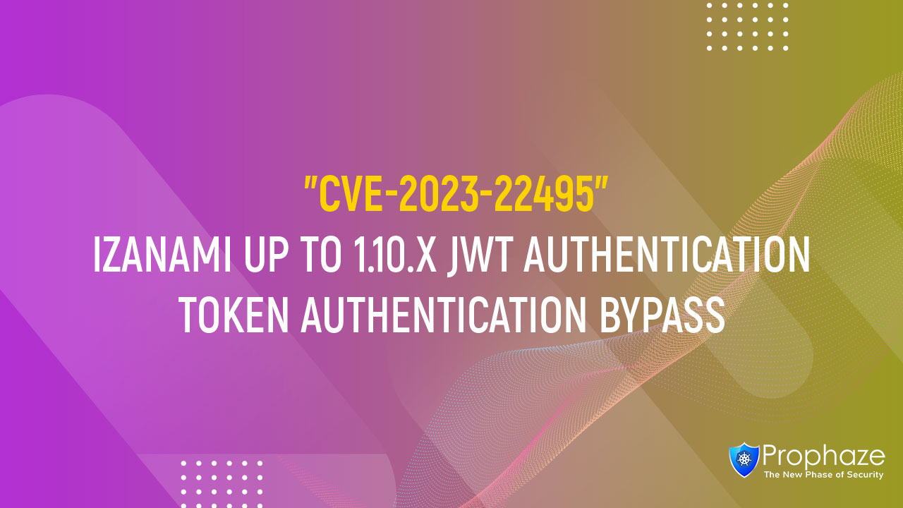 CVE-2023-22495 : IZANAMI UP TO 1.10.X JWT AUTHENTICATION TOKEN AUTHENTICATION BYPASS