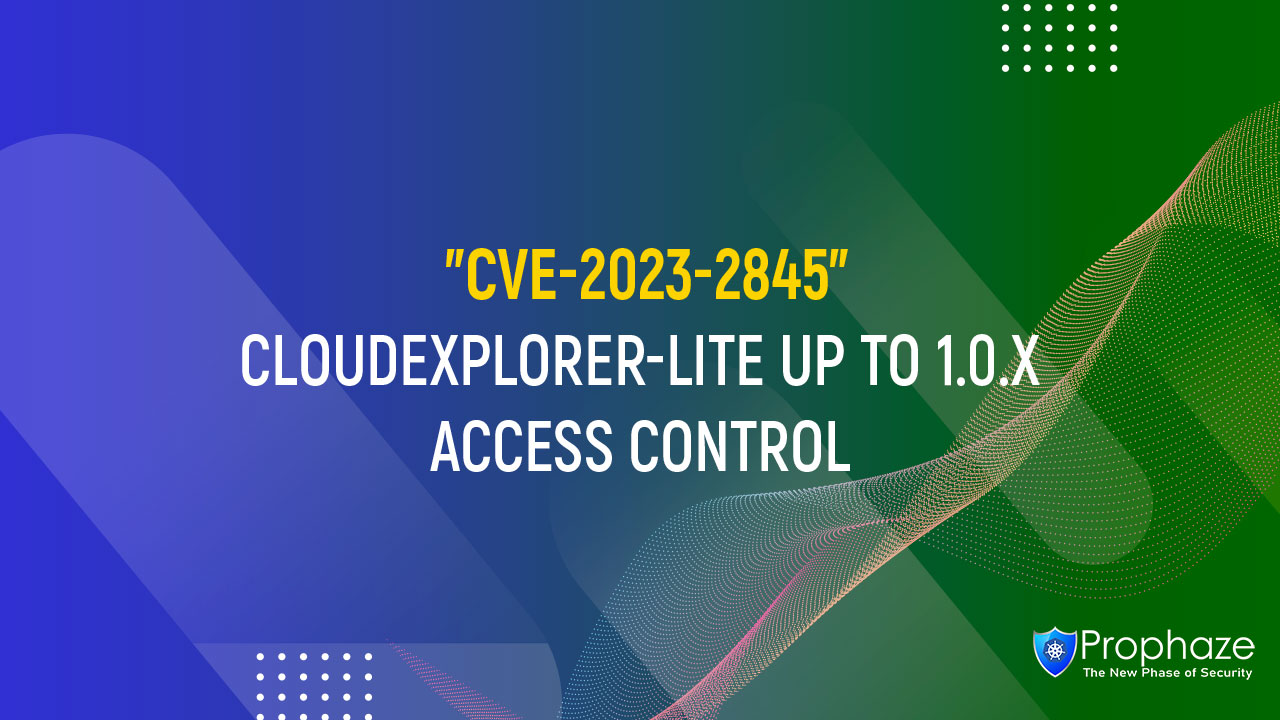 CVE-2023-2845 : CLOUDEXPLORER-LITE UP TO 1.0.X ACCESS CONTROL