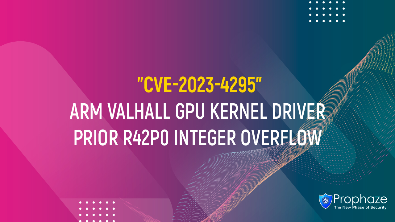 CVE-2023-4295 : ARM VALHALL GPU KERNEL DRIVER PRIOR R42P0 INTEGER OVERFLOW