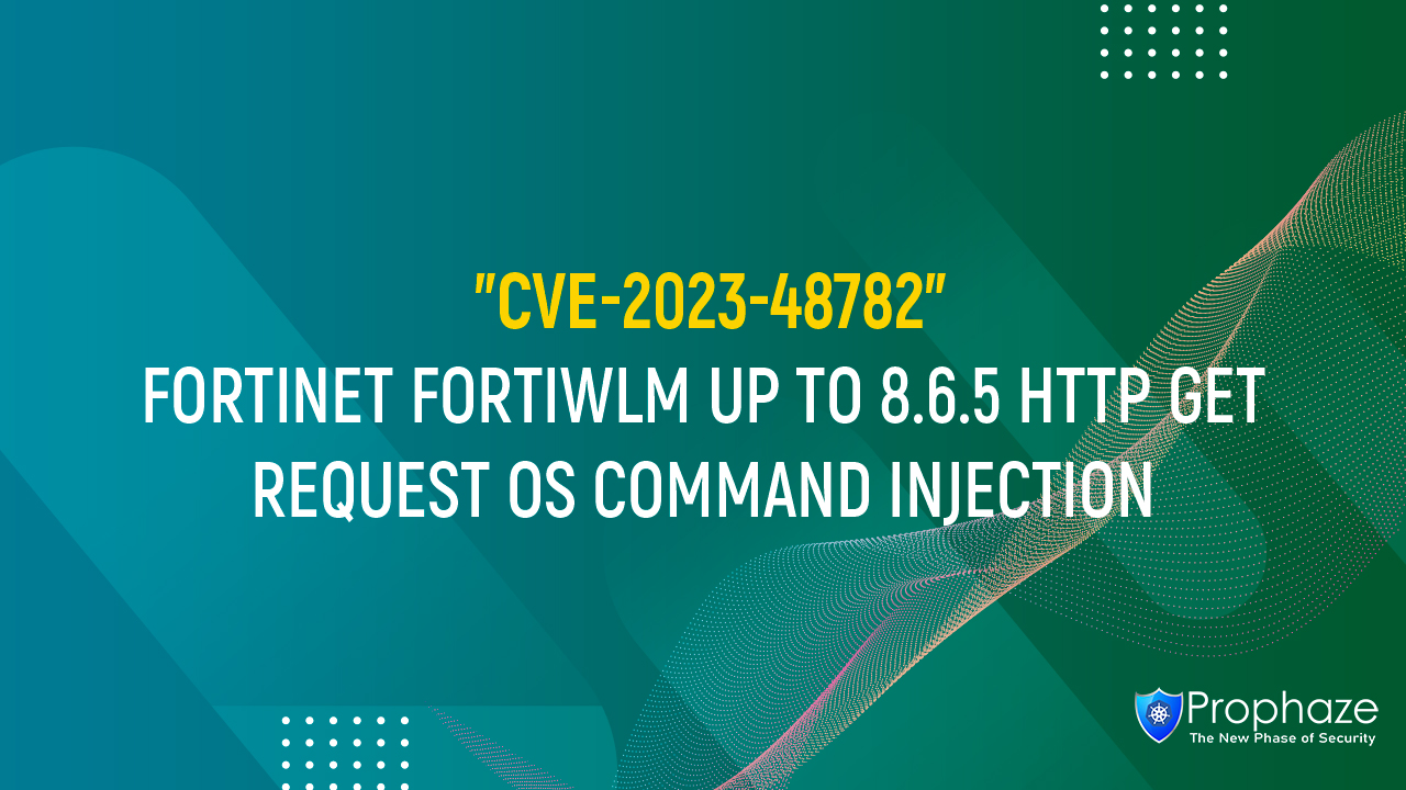 CVE-2023-48782 : FORTINET FORTIWLM UP TO 8.6.5 HTTP GET REQUEST OS COMMAND INJECTION