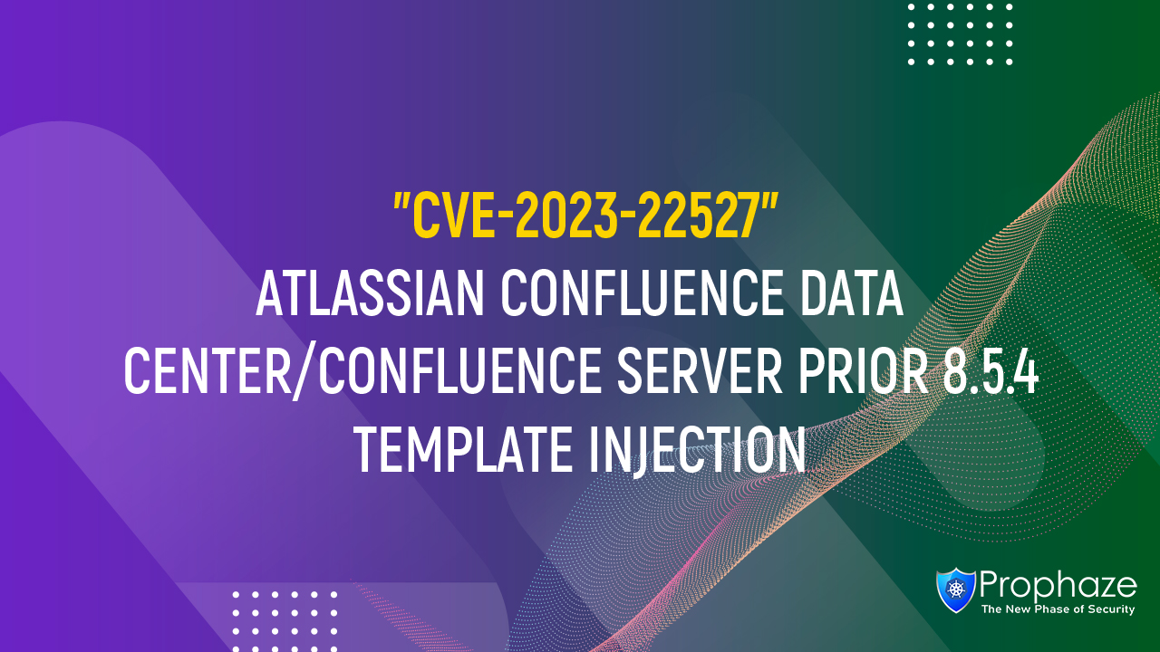 CVE-2023-22527 : ATLASSIAN CONFLUENCE DATA CENTER/CONFLUENCE SERVER PRIOR 8.5.4 TEMPLATE INJECTION