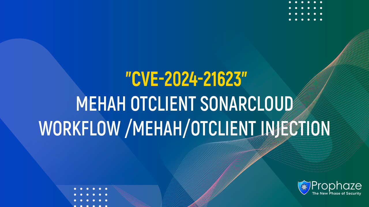 CVE-2024-21623 : MEHAH OTCLIENT SONARCLOUD WORKFLOW /MEHAH/OTCLIENT INJECTION