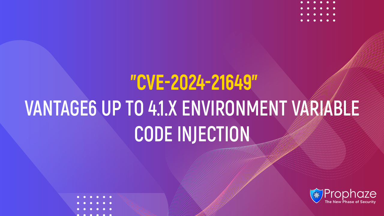 CVE-2024-21649 : VANTAGE6 UP TO 4.1.X ENVIRONMENT VARIABLE CODE INJECTION