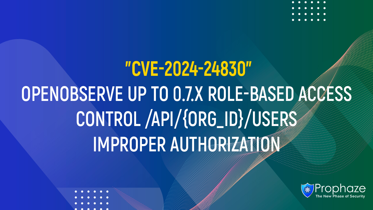 CVE-2024-24830 : OPENOBSERVE UP TO 0.7.X ROLE-BASED ACCESS CONTROL /API/{ORG_ID}/USERS IMPROPER AUTHORIZATION