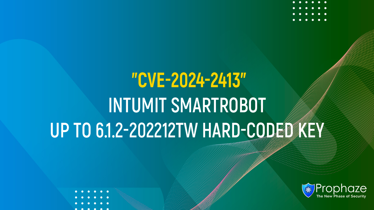 CVE-2024-2413 : INTUMIT SMARTROBOT UP TO 6.1.2-202212TW HARD-CODED KEY