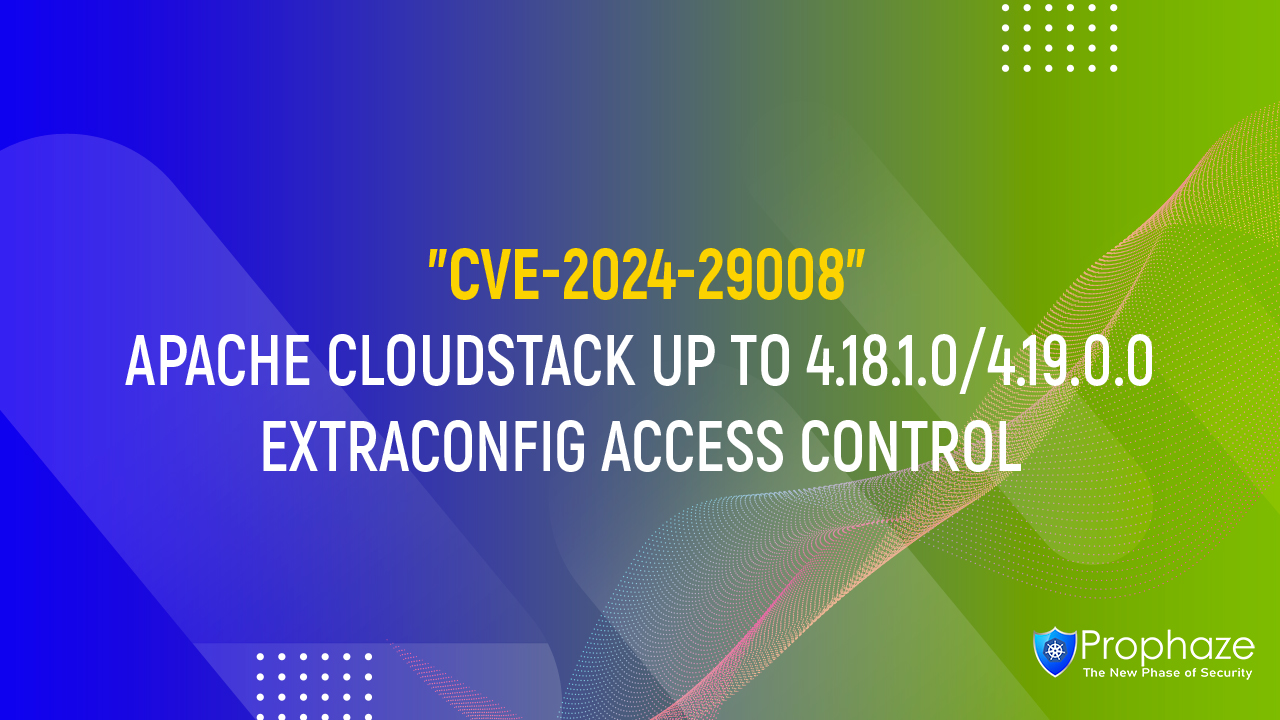 CVE-2024-29008 : APACHE CLOUDSTACK UP TO 4.18.1.0/4.19.0.0 EXTRACONFIG ACCESS CONTROL
