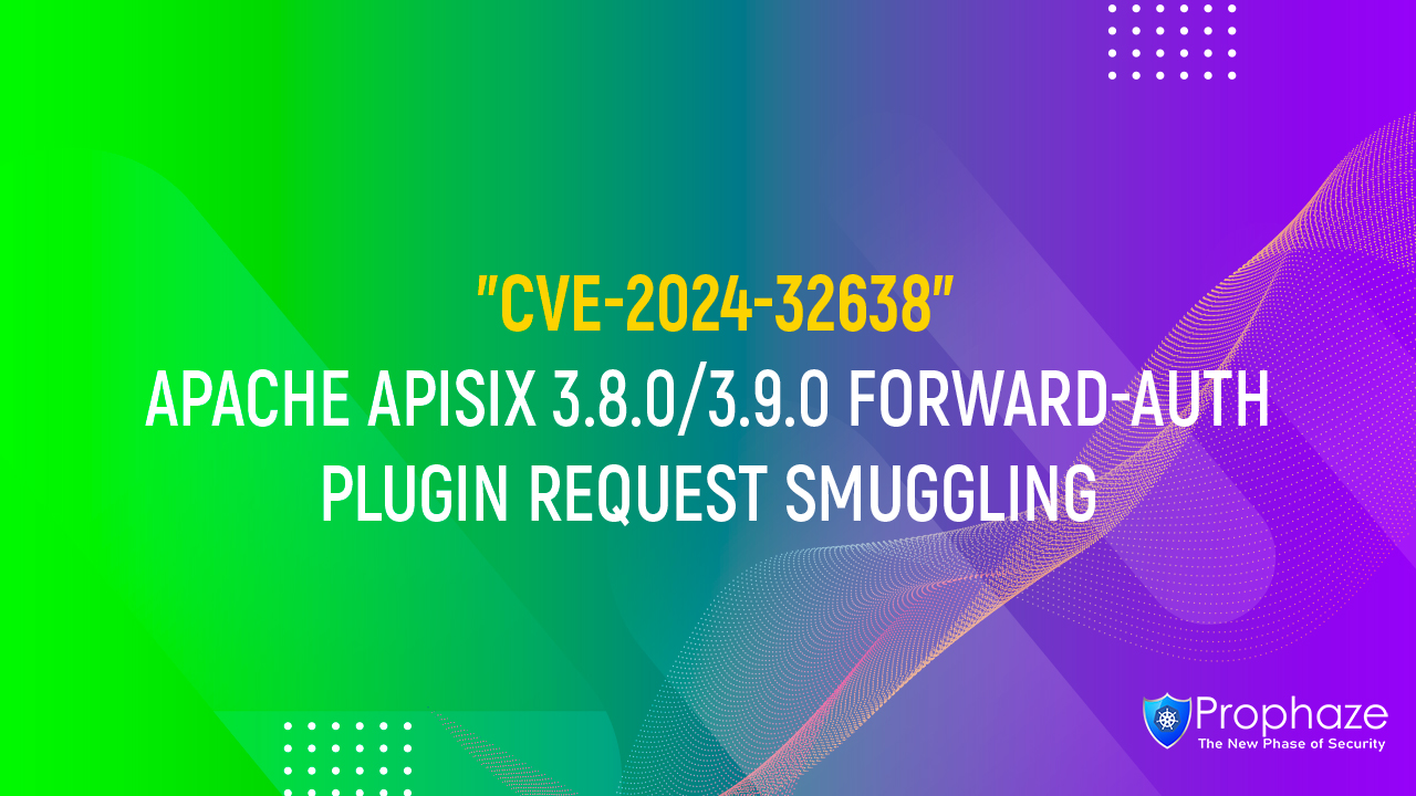 CVE-2024-32638 : APACHE APISIX 3.8.0/3.9.0 FORWARD-AUTH PLUGIN REQUEST SMUGGLING