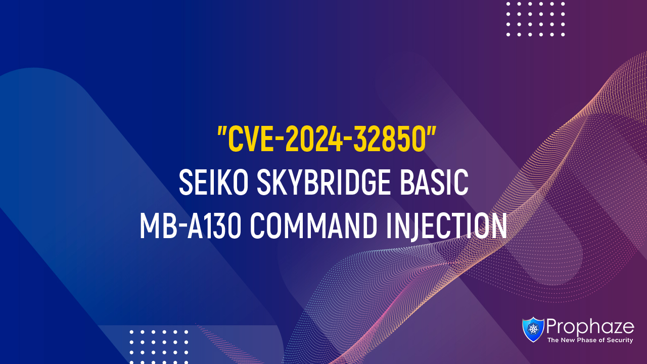 CVE-2024-32850 : SEIKO SKYBRIDGE BASIC MB-A130 COMMAND INJECTION