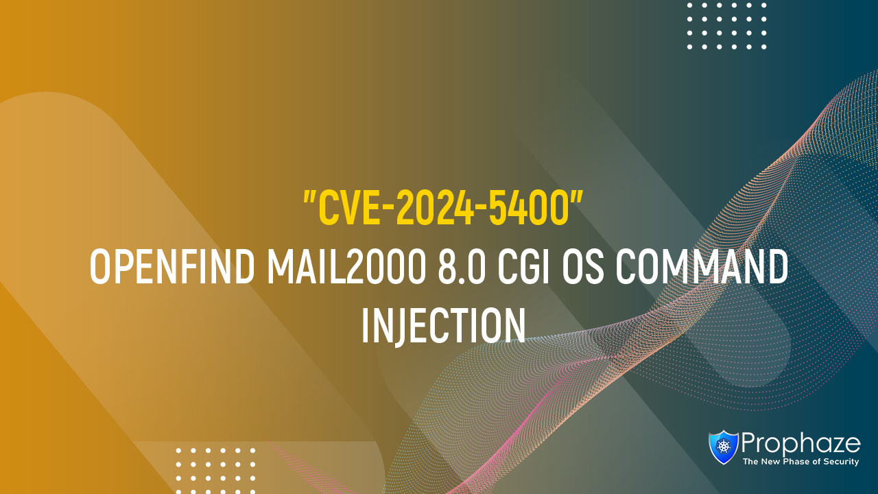 CVE-2024-5400 : OPENFIND MAIL2000 8.0 CGI OS COMMAND INJECTION