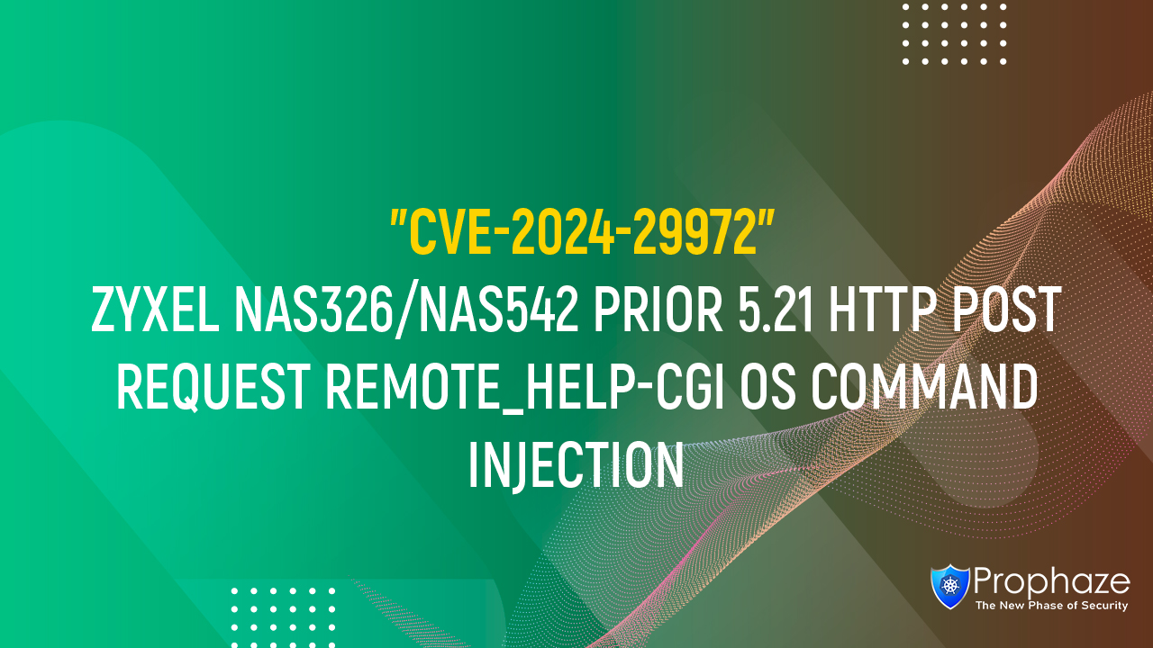 CVE-2024-29972 : ZYXEL NAS326/NAS542 PRIOR 5.21 HTTP POST REQUEST REMOTE_HELP-CGI OS COMMAND INJECTION