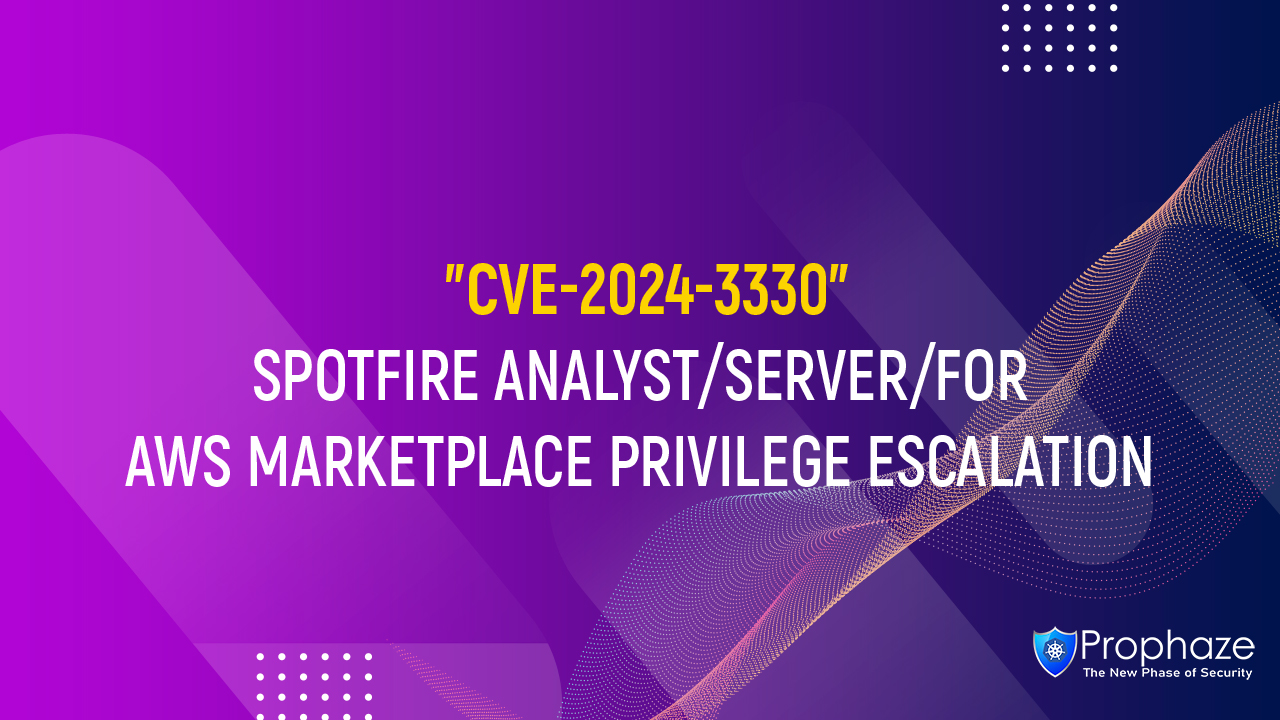 CVE-2024-3330 : SPOTFIRE ANALYST/SERVER/FOR AWS MARKETPLACE PRIVILEGE ESCALATION