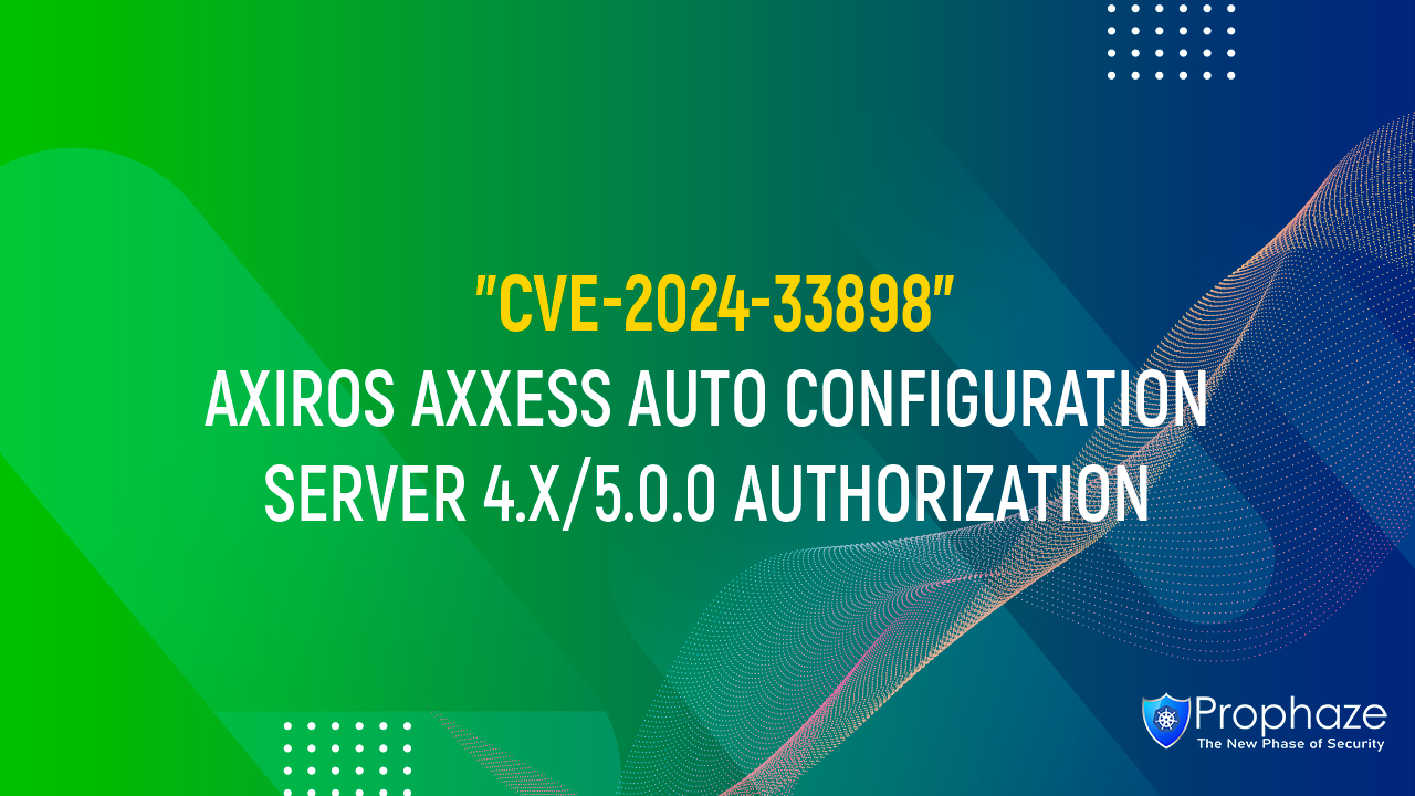 CVE-2024-33898 : AXIROS AXXESS AUTO CONFIGURATION SERVER 4.X/5.0.0 AUTHORIZATION