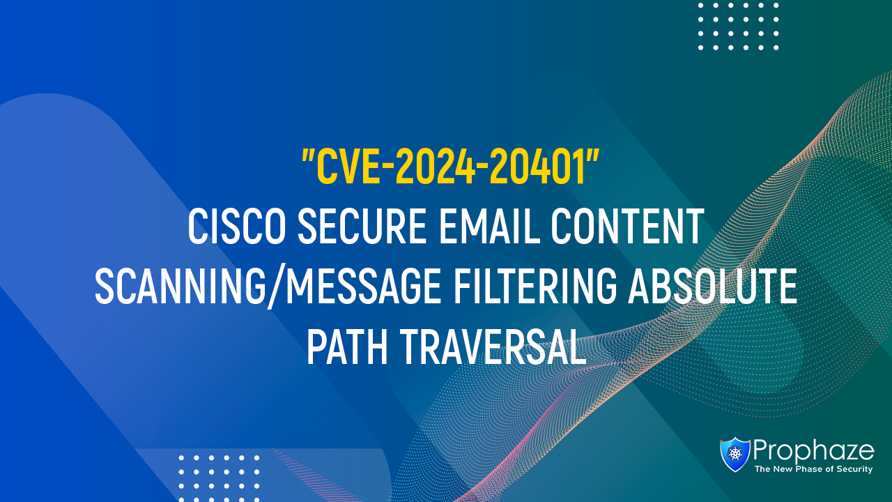 CVE-2024-20401 : CISCO SECURE EMAIL CONTENT SCANNING/MESSAGE FILTERING ABSOLUTE PATH TRAVERSAL