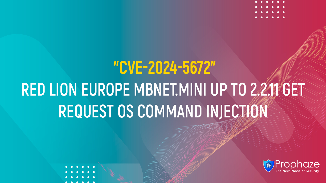 CVE-2024-5672 : RED LION EUROPE MBNET.MINI UP TO 2.2.11 GET REQUEST OS COMMAND INJECTION