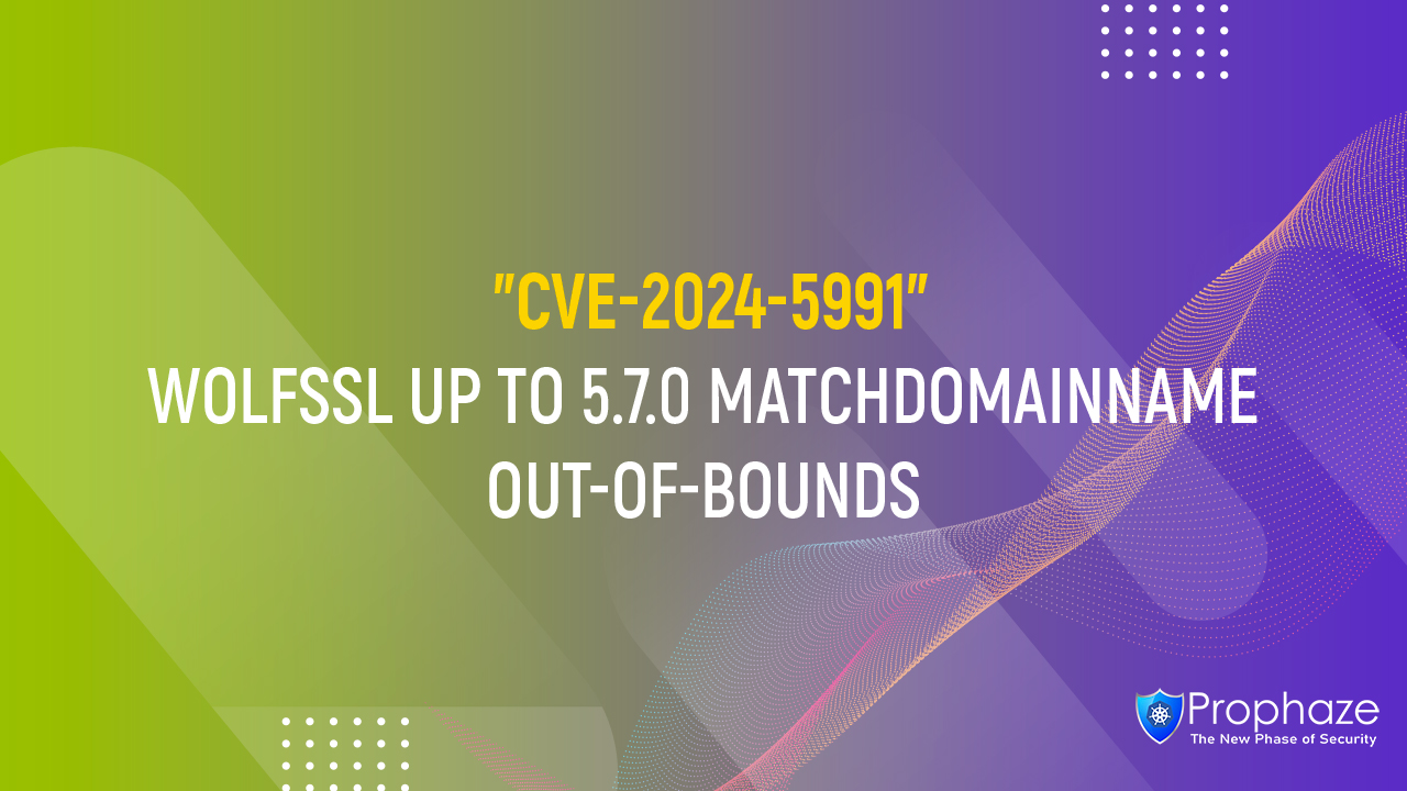 CVE-2024-5991 : WOLFSSL UP TO 5.7.0 MATCHDOMAINNAME OUT-OF-BOUNDS