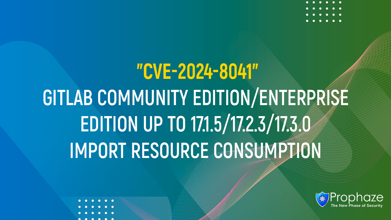 CVE-2024-8041 : GITLAB COMMUNITY EDITION/ENTERPRISE EDITION UP TO 17.1.5/17.2.3/17.3.0 IMPORT RESOURCE CONSUMPTION