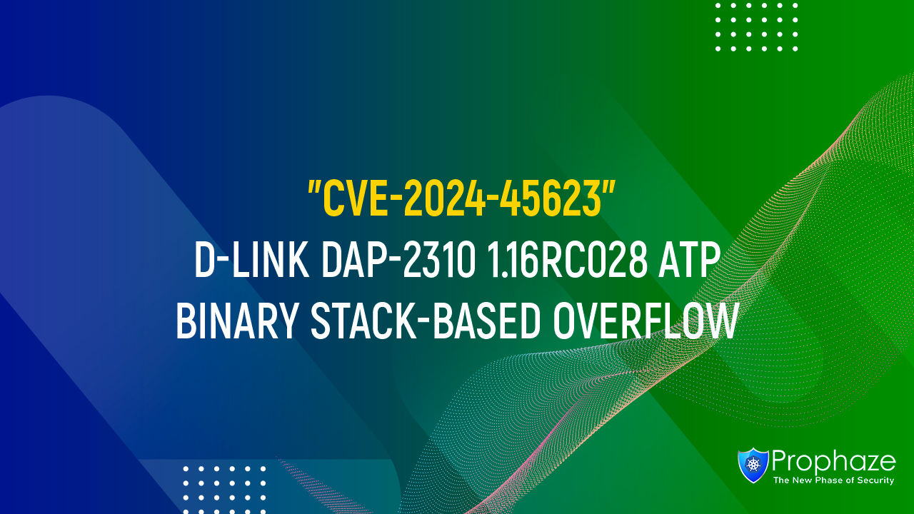 CVE-2024-45623 : D-LINK DAP-2310 1.16RC028 ATP BINARY STACK-BASED OVERFLOW