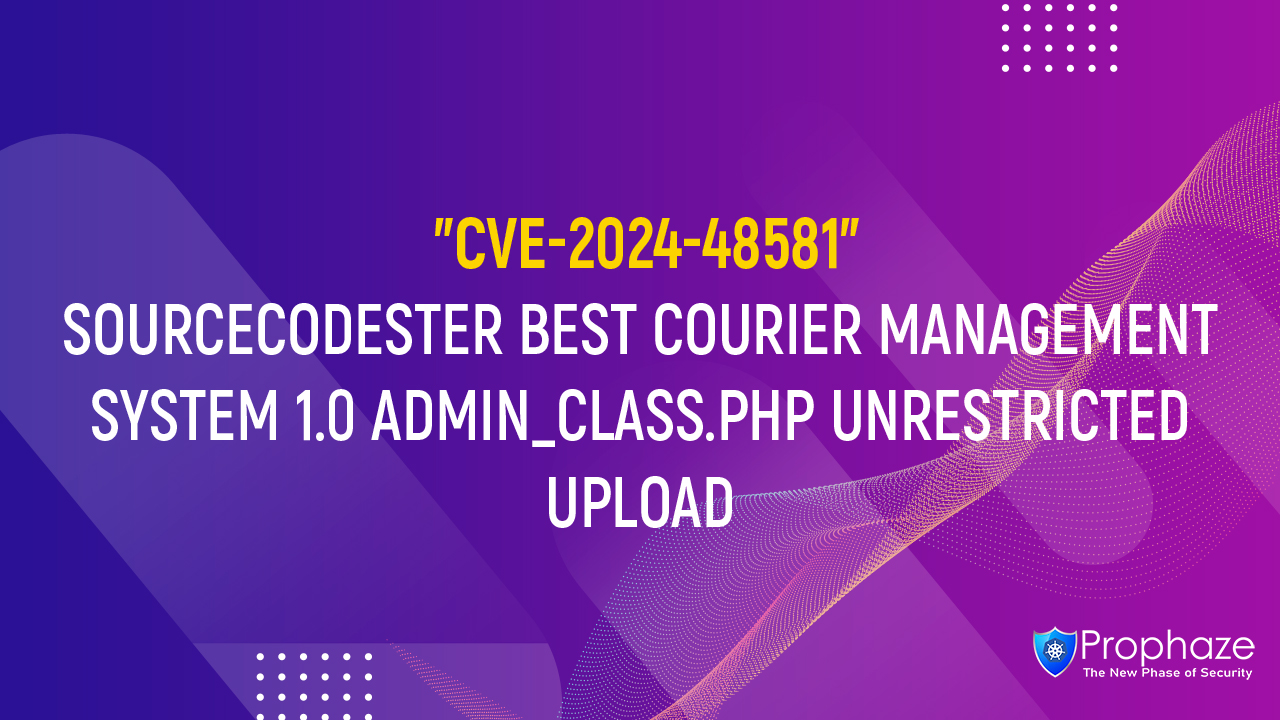 CVE-2024-48581 : SOURCECODESTER BEST COURIER MANAGEMENT SYSTEM 1.0 ADMIN_CLASS.PHP UNRESTRICTED UPLOAD