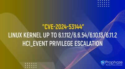 CVE-2024-53144 : LINUX KERNEL UP TO 6.1.112/6.6.54/6.10.13/6.11.2 HCI_EVENT PRIVILEGE ESCALATION